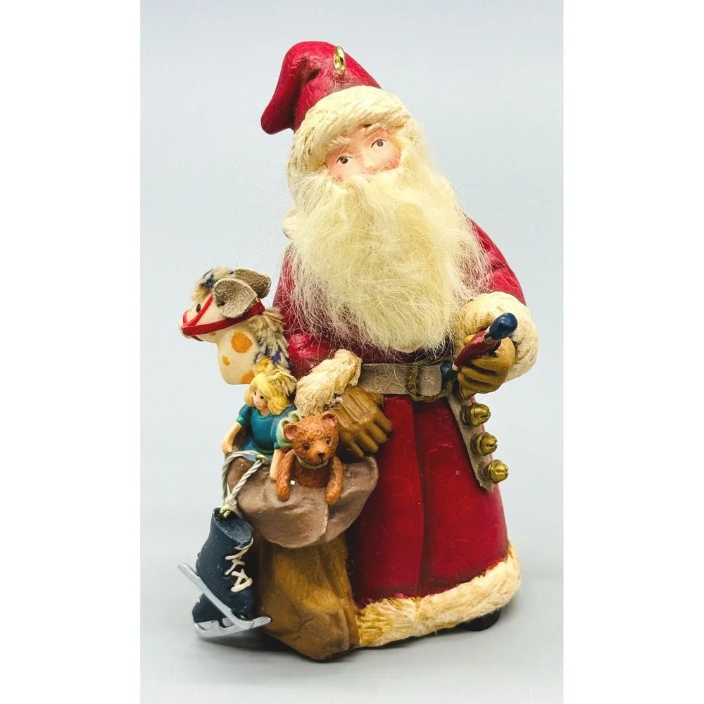 Hallmark Keepsake Ornament‎ A Visit From Santa Lot of 3 Chalkware Felt 2003